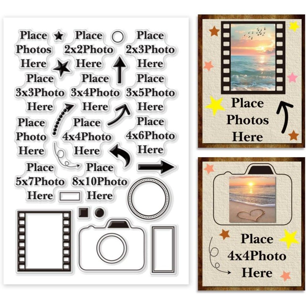 Picture Frame - Lugar foto aquí, sello transparente, flecha,