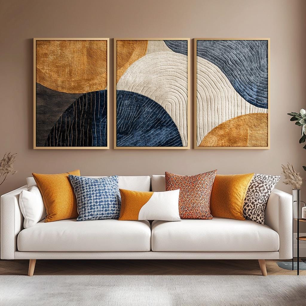 Abstract Canvas Set - Juego de 3 Cuadros Decorativos de