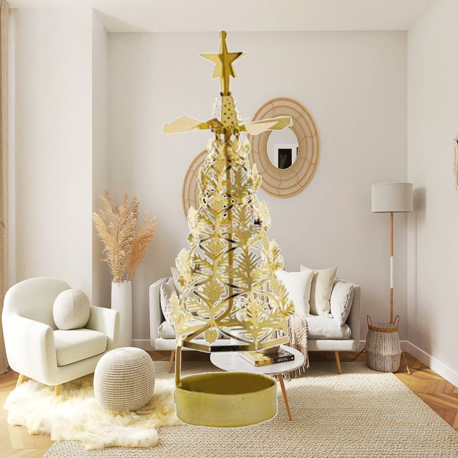 Candle Holder Decor - Portavelas giratorio de acero inoxidable, candelabro