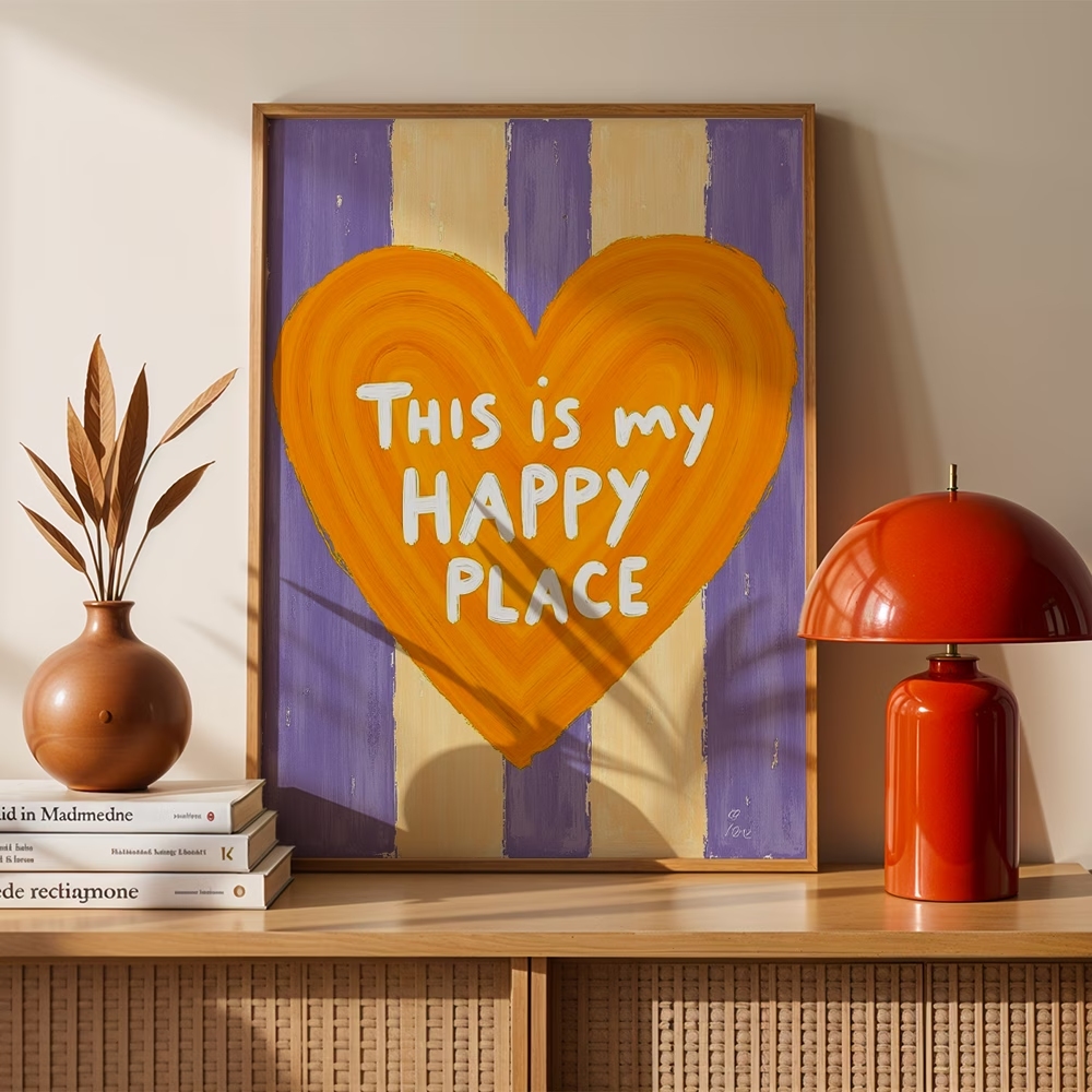 Interior Design Living Room - Cuadro moderno y retro con frases