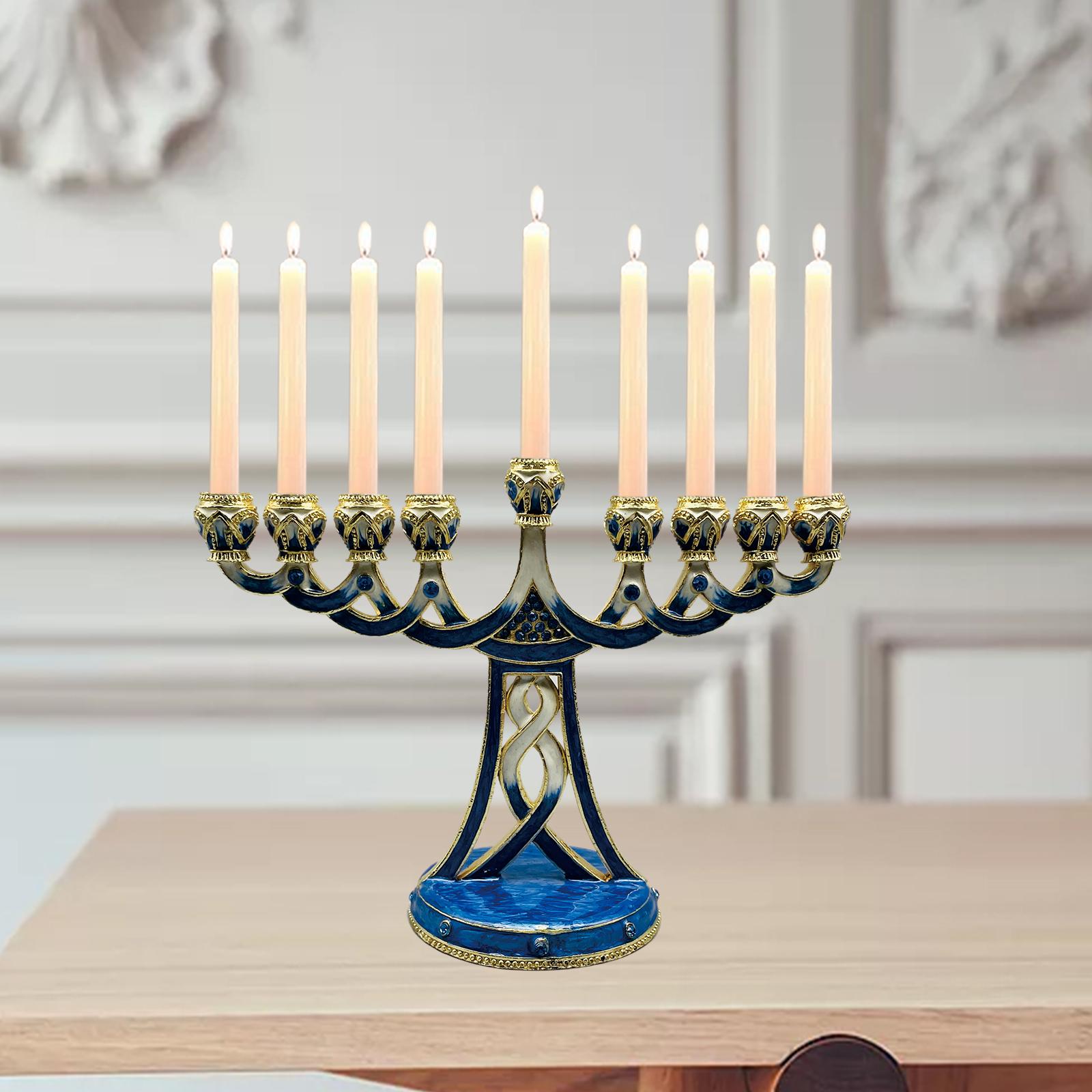 Portavelas de menorá esmaltado - Candle Holder Decor reseña y precio